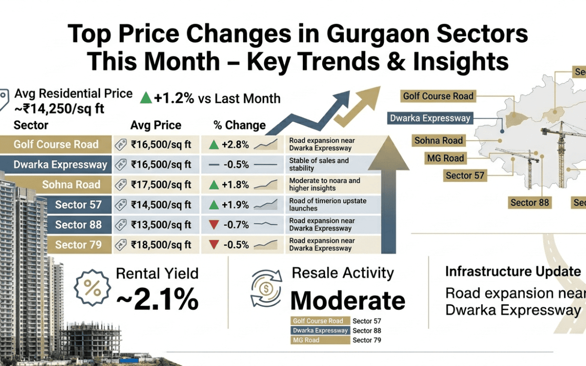 Top Price Changes in Gurgaon Sectors This Month – Key Trends & Insights