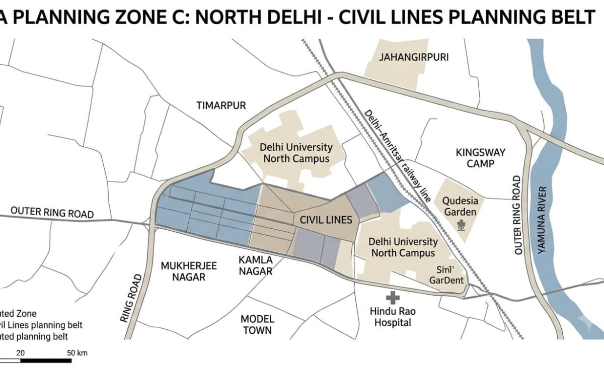 DDA C Zone Delhi: Map, Areas, Land Use and Property